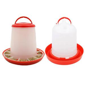 닭 모이통 반자동 급식기 병아리 급식통 사료통 물통 새 급수기 원통형 조류 급수기 물그릇 사육장 양계장 메추리 밥그릇