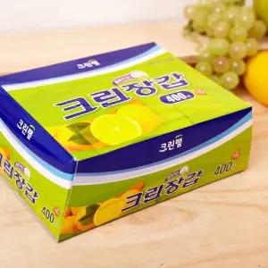 크린랩 크린장갑400매/일회용/비닐/투명/주방/요리용/조리/1회용/다용도/음식/부엌/청소/글러브/가정용