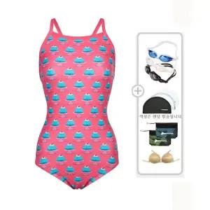[레노마수영복](하남점)* 폴리백증정*여성케이크 X백원피스수영복수경수모가방브라캡5종세트 핑크 LS2F8...
