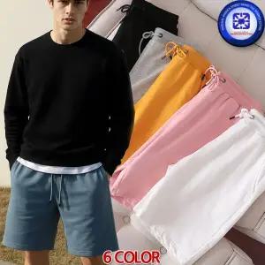 남녀공용 여름 AVERY 에이버리 테리 260g 특양면 헤비 루즈 드로스트링 고무밴드 5부 케쥬얼 면 반바지6칼라/2