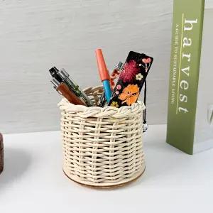 [오피스스쿨] 토단 리얼 라탄 연필꽂이 만들기 1인세트 DIY 자연소재 선물용 핸드메이드 방과후만들기활동 조화꽃화분