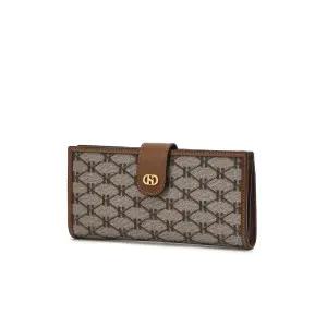 [롯데백화점]헤지스ACC LL[선물포장]H장식 브라운 시그니처 패턴 가죽 슬림 장지갑 HIWA5F840