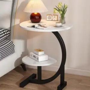 2단 원형 사이드 협탁 테이블 침대 소파 보조 책상 보조책상 미니책상 사이드책상