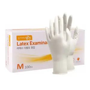 라텍스 다용도 장갑 100매입/미끄럼/방지/멸균/두꺼운/니트릴/고무/손가락/코팅/나이텍스/실험용/셰프/세차