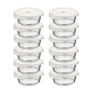 내열오븐유리 촉촉한 즉석한끼용기 원형 400mlx6p -2개 밥용기 유리용기 냉동밥보관 찜기 반찬통