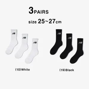 [뉴발란스]NBGEEAP113 남성 자가드 장목 남자 스포츠 양말 3PACK (화이트 / 블랙)
