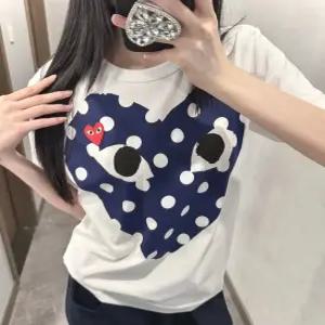 [국내발송] 꼼데가르송 티셔츠 반팔 레드 하트 프린트 블루 하트 꼼데반팔