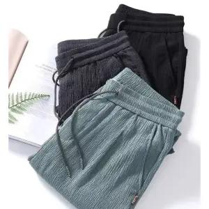 남성 여름 주름 바지 XL~5XL 밴딩팬츠 냉감 쿨 고무줄 바지 작업복 바지 3color