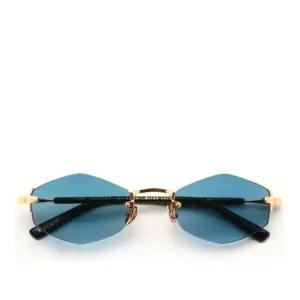 가스트 메탈 프레임 블루 렌즈 림리스 선글라스 LUNAR GOLD BLUE 52