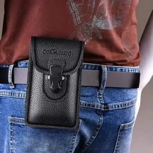 가죽 벨트핸드폰백 남성 허리파우치 세로형 지갑