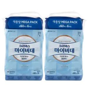 크리넥스 마이비데 클린케어 화장실용 물티슈 캡형 60매 12개