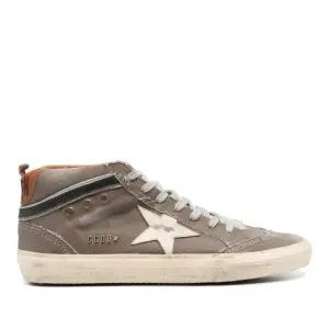 골든구스 미드 스타 캔버스 스웨이드 텅 레이스업 스니커즈 GMF00122F004575 3585