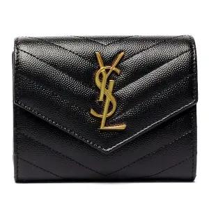 [생로랑]25FW 생로랑 모노그램 마틀라세 반지갑 403943 BOW01 1000