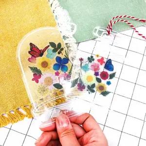누름꽃 압화 투명 스티커 책갈피 만들기 - 호랑나비 A세트