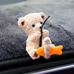 송풍구 행운 기획상품 곰돌이 디퓨저 귀여운 추천 선물 새차 피싱베어 석고방향제 액막이 북어