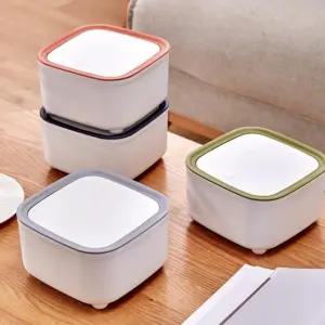 원터치 미니 휴지통/화장대/쓰레기통/화장실/주방/소형/책상위/작은/인테리어/뚜껑형/책상용/틈새/탁상용