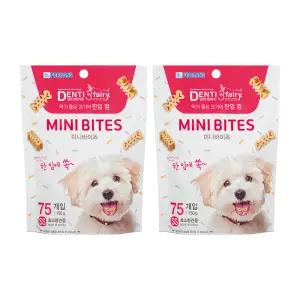포켄스 덴티페어리 강아지 덴탈껌 한입 미니바이츠 SS 75개입 X 2개