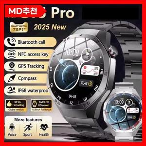 2025  스마트워치 5 Pro 수용 AMOLED 스크린 GPS 모션 궤적 심박수 블루투스 통화 방수