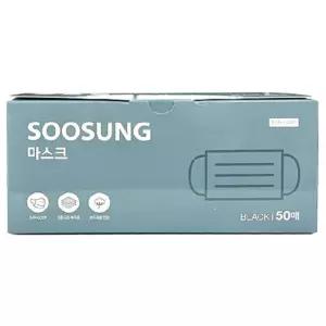 마스크 수성 수술 덴탈마스크 걸이형 일회용 블랙 (TIE-ON) 50매/팩