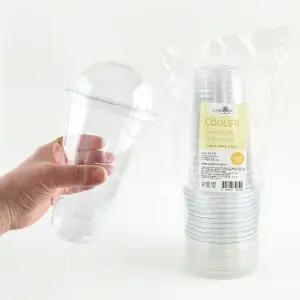 아이스컵 뚜껑 10P세트 24온스 720ml 플라스틱 테이크아웃 일회용 투명 카페 커피 컵 (651792)
