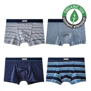 국내생산 오가닉 주니어 남아 드로즈 4매 A세트 중학생 초등학생 팬티