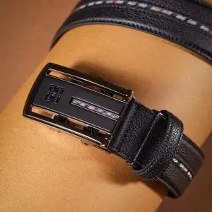 [닥스](강남점)DBBE6E349BK [DAKS CHECK]블랙 하우스 체크라인 자동벨트