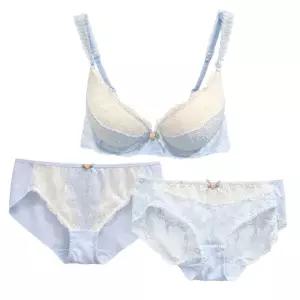 [롯데백화점]예스 (A컵-D컵)발레코어룩 아이스블루 크림컬러 브라팬티1+1세트YSWBB201WPB201WPB202
