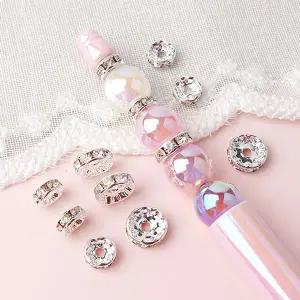 싼비즈 [6717-08]아크릴비즈 볼펜꾸미기 볼꾸재료 스톤론델 8/10mm ,1개