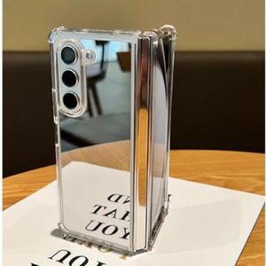 폴드7 미러 메이크업 아크릴 에어백 범퍼 케이스 갤럭시 Z 7 6 5 4 3 하드 충격 방지 인스 커버)