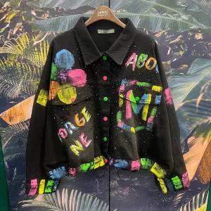 네온페인팅허리스트링청자켓MM10JK708IC