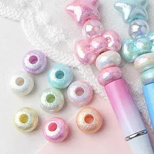 싼비즈 [6718-04]아크릴비즈 볼펜꾸미기 볼꾸재료 오로라펄도넛링 13.6mm 랜덤발송 ,1개