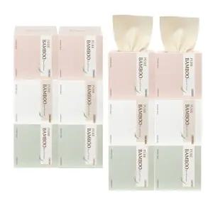 휴홈 먼지없는 무표백 순수 대나무 티슈 미니 6개입x2개(12개)