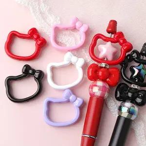 싼비즈 [6716-08]아크릴비즈 볼펜꾸미기 볼꾸재료 고양이테두리링 32x27.5mm ,1개