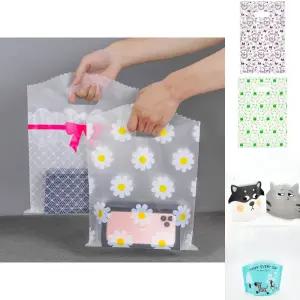 패턴 디자인 선물 봉투 50P/포장/비닐백/팬시/쇼핑백/간식/비닐/포장백/손잡이/예쁜/봉지/선풀/과자/답례품
