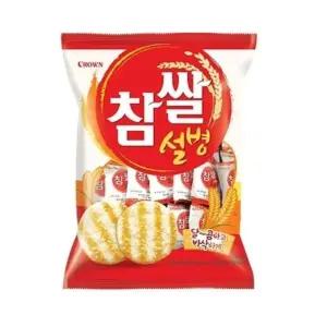 크라운 참쌀 설병 대 270g/쌀과자/간식/고소한/바삭한/맛있는/찹쌀선과/찹쌀과자/달콤짭짤/구수한