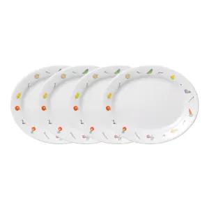 [코렐]샐러드시즌 타원소접시 4P 세트