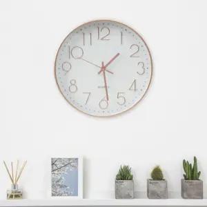 타임이즈 원형 벽시계(29cm) (화이트 로즈골드)아날로그 바늘 인테리어 예쁜 저소음 사무실