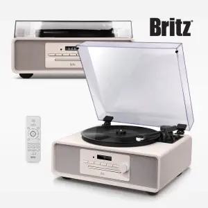 브리츠 BZ-TP9000 블루투스 LP 턴테이블 CD 플레이어 스피커 FM라디오