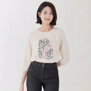 [지센] 저지 시보리 원포인트 라운드 7부 우븐 티셔츠 LFTSP308_LB