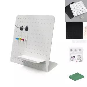 인테리어 백색 타공판 스탠드 메모판 소품받침 세트/책상/가림막/타공/파티션/보드/페그/다용도/걸이/선반