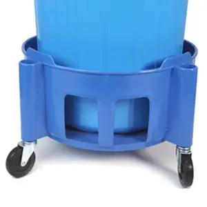 파란통 대형 원형 플라스틱통 110L 운반용 이동 바퀴 청소용 수거통 양동이 물통