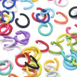 100개 컬러 오픈 점프 링 O 연결고리 16 게이지 체인메일 키체인 초커 목걸이 팔찌 보석 제작용