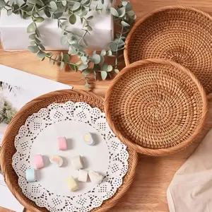 과일 인테리어 그릇 트레이 야채 바구니 나물 수납 바스켓 라탄 원형 구니 스켓 라탄바