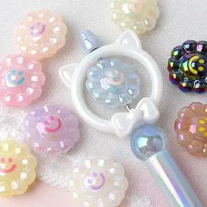 싼비즈 [6638-03]아크릴비즈 볼펜꾸미기 볼꾸재료 스마일약과 24mm 멀티랜덤 ,1개