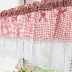 창문 커튼 가림막 바란스 데코 주방 창문 커튼 분리 폴리에스터 블라인드 전원풍 북유럽 화장실 레이스