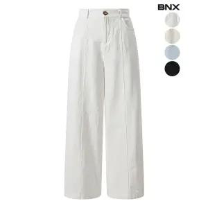 [하프클럽/]여성 절개 포인트 와이드 밴딩 팬츠