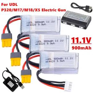UDL P320/M17/M18/X5 전동건 리포 배터리 11.1V 900mAh 20C 에어소프트 BB 에어피스톨 전동 장난감