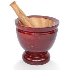 우드 쏨땀 절구 그릇 동 음식 스푼 막대기를 5 12호 사이즈 깨갈이 14cm