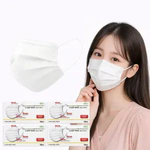 200매 일회용 부직포마스크 화이트 흰색 3중필터 위생마스크 대형 성인용 숨쉬기편한