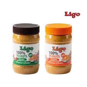 [셀러허브]LIGO 100% 리고 네츄럴 땅콩버터 땅콩잼 453g (천키 + 크리미) 2개입 (S41332580)